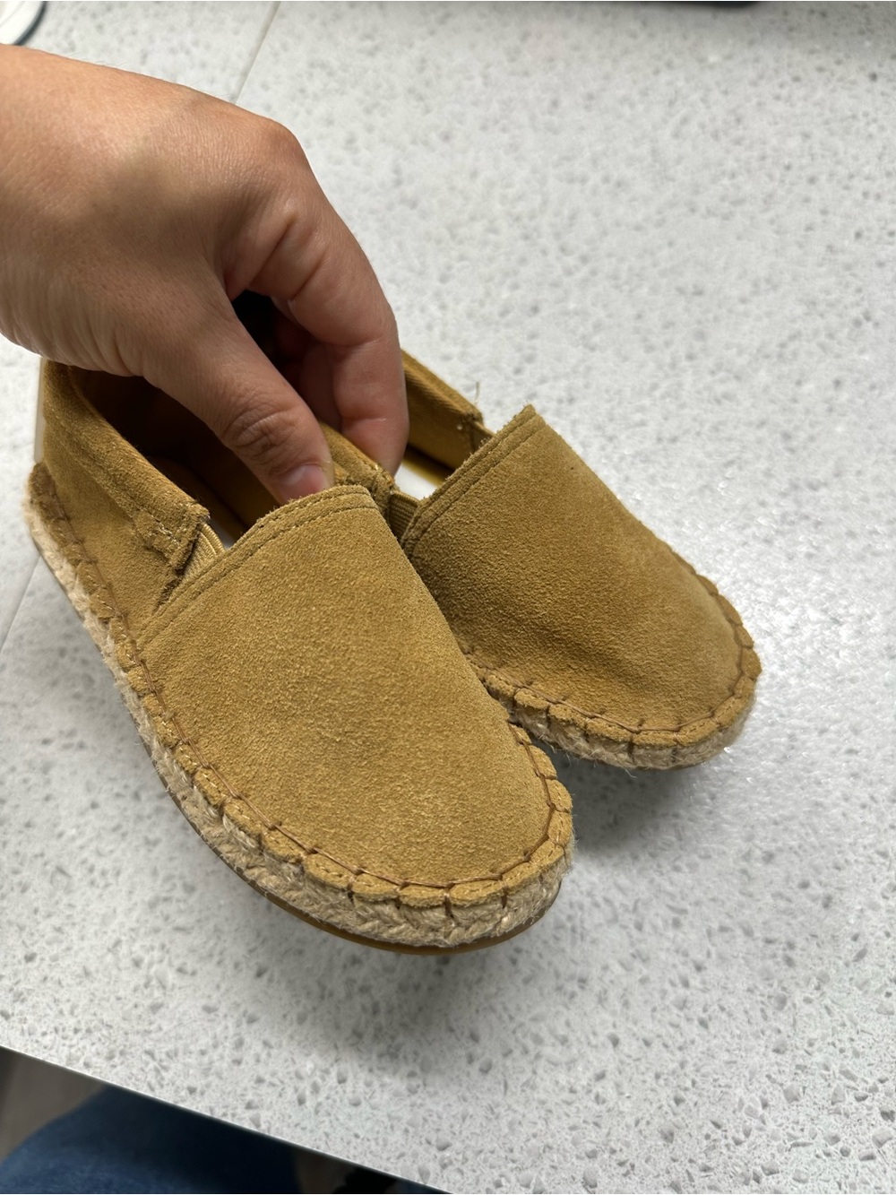 Zara 100% leather Suede Espadrille Slip-Ons in brown